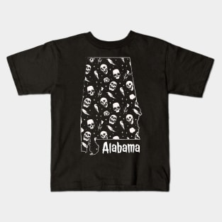Alabama Halloween Skull Pattern Kids T-Shirt